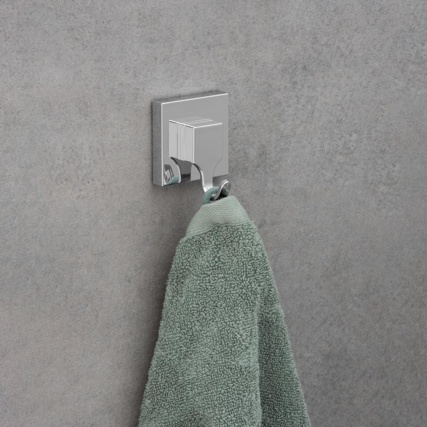 WENKO 22688100-Kukica VACUUM-LOC QUADRO ED 6x7 cm srebrna/sjajni hrom