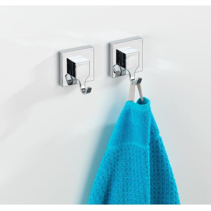 WENKO 22688100-Kukica VACUUM-LOC QUADRO ED 6x7 cm srebrna/sjajni hrom