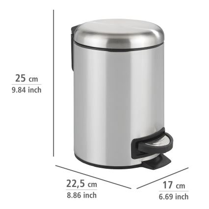 WENKO 22829100 - Kanta LEMAN 17x25 cm nerđajući čelik/saten/crna