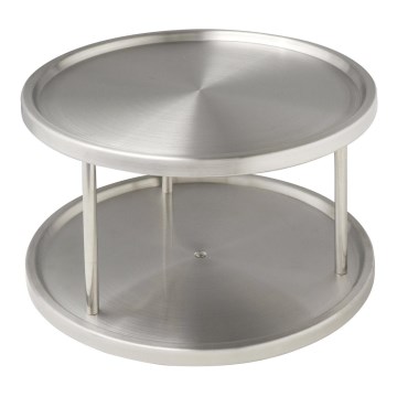 WENKO 2335100 - Rotirajući pladanj CABINET CAROUSEL 26,5x15,5 cm od nerđajućeg čelika/srebrne boje