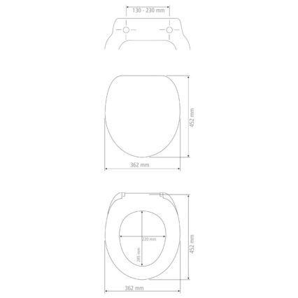 WENKO 23828100-WC toaletno sedište SEDILO 45,2x36,2 cm siva/srebrna