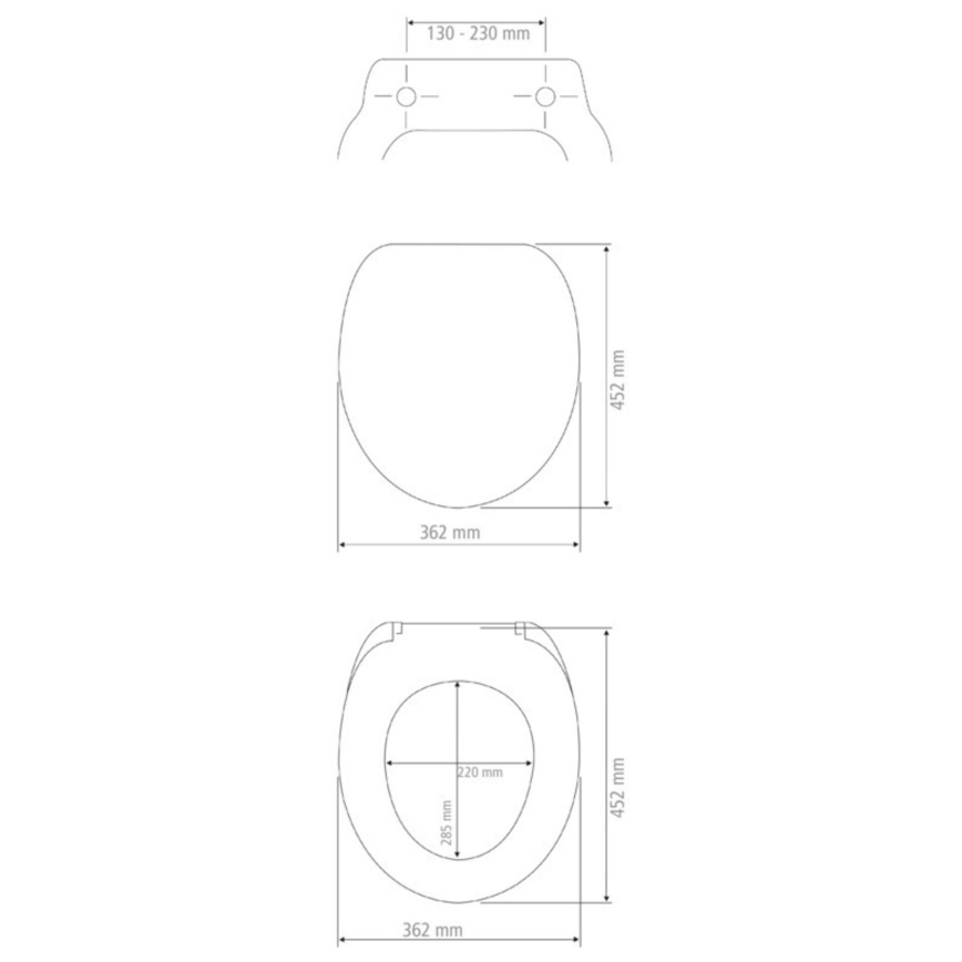 WENKO 23828100-WC toaletno sedište SEDILO 45,2x36,2 cm siva/srebrna