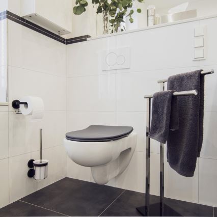 WENKO 23828100-WC toaletno sedište SEDILO 45,2x36,2 cm siva/srebrna