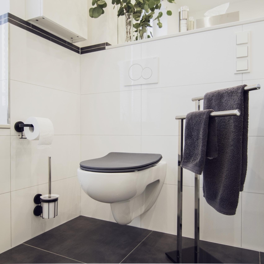 WENKO 23828100-WC toaletno sedište SEDILO 45,2x36,2 cm siva/srebrna