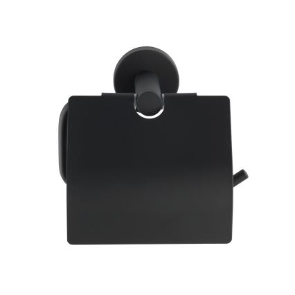 WENKO 24241100-Držač toalet papira BOSIO BLACK 15x13,5 cm nerđajući čelik/srebrna