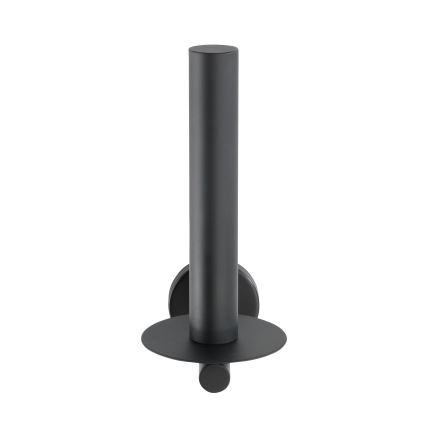 WENKO 24262100-Držač toalet papira BOSIO BLACK 8x18 cm nerđajući čelik/srebrna