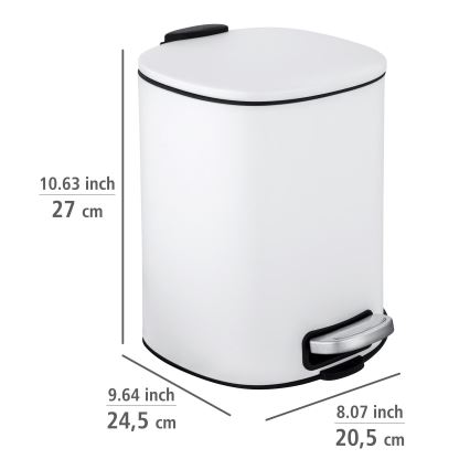 WENKO 24779100 - Koš ALASSIO 20,5x27 cm bela/crna