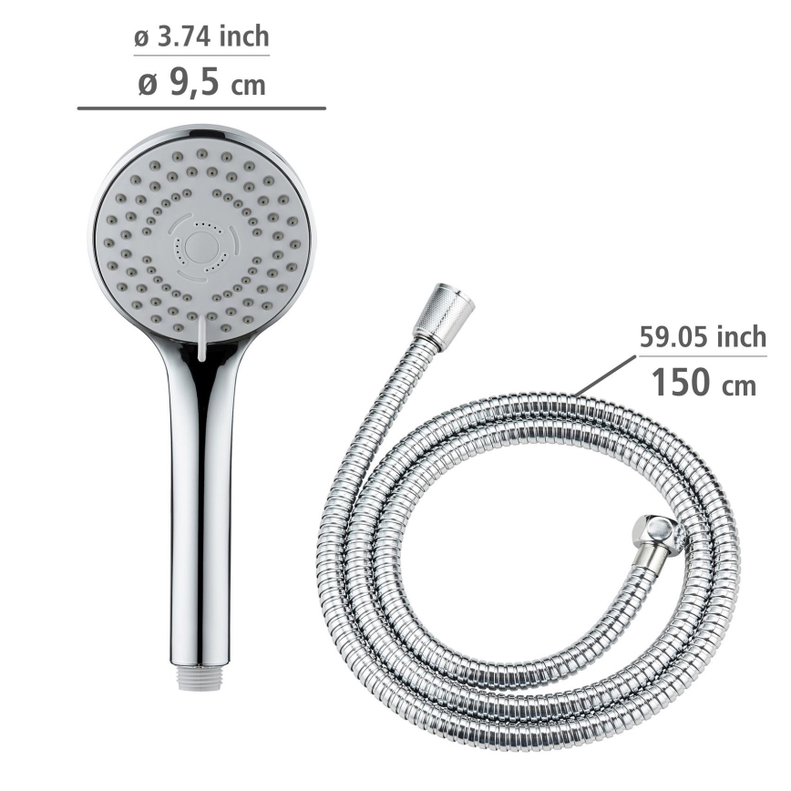 WENKO 24918100 - Glava tuša BASIC LINE 9,5x9,5 cm sjajni hrom/srebrna