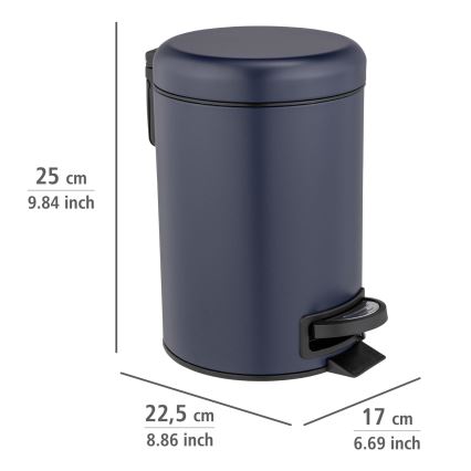 WENKO 25153100 - Kanta za smeće LEMAN 17x25 cm plava/crna