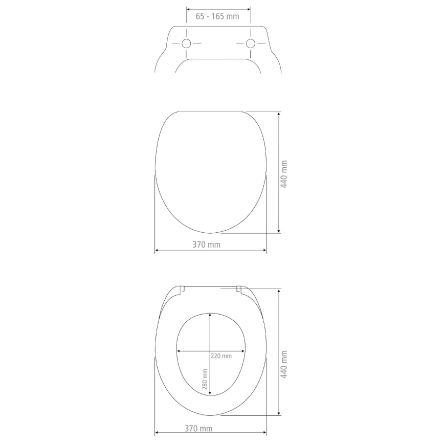WENKO 25772100 - WC daska BAMBUZA 37x44 cm crna/smeđa/sjajni hrom