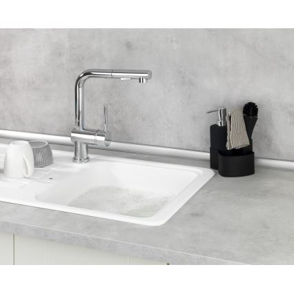 WENKO 3620127800 - Set za pranje EMPIRE 11x19 cm crna/srebrna