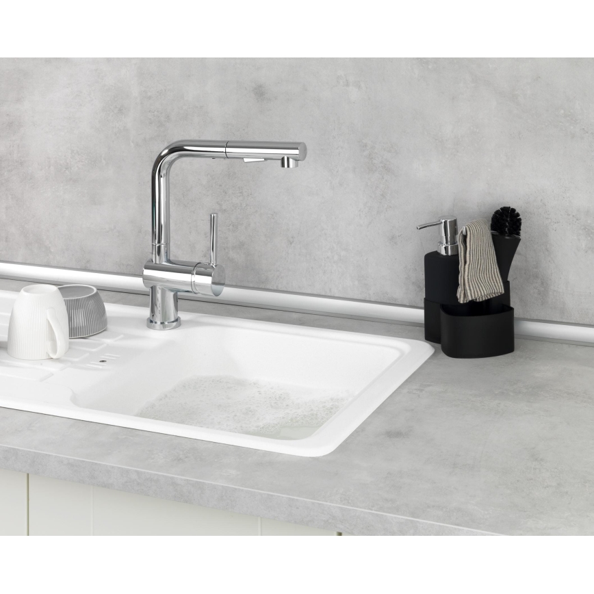 WENKO 3620127800 - Set za pranje EMPIRE 11x19 cm crna/srebrna