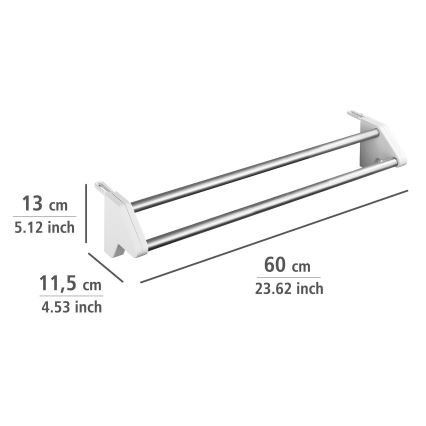 WENKO 3703100 - Sušač za veš TWIN 60x13 cm srebrna/bela