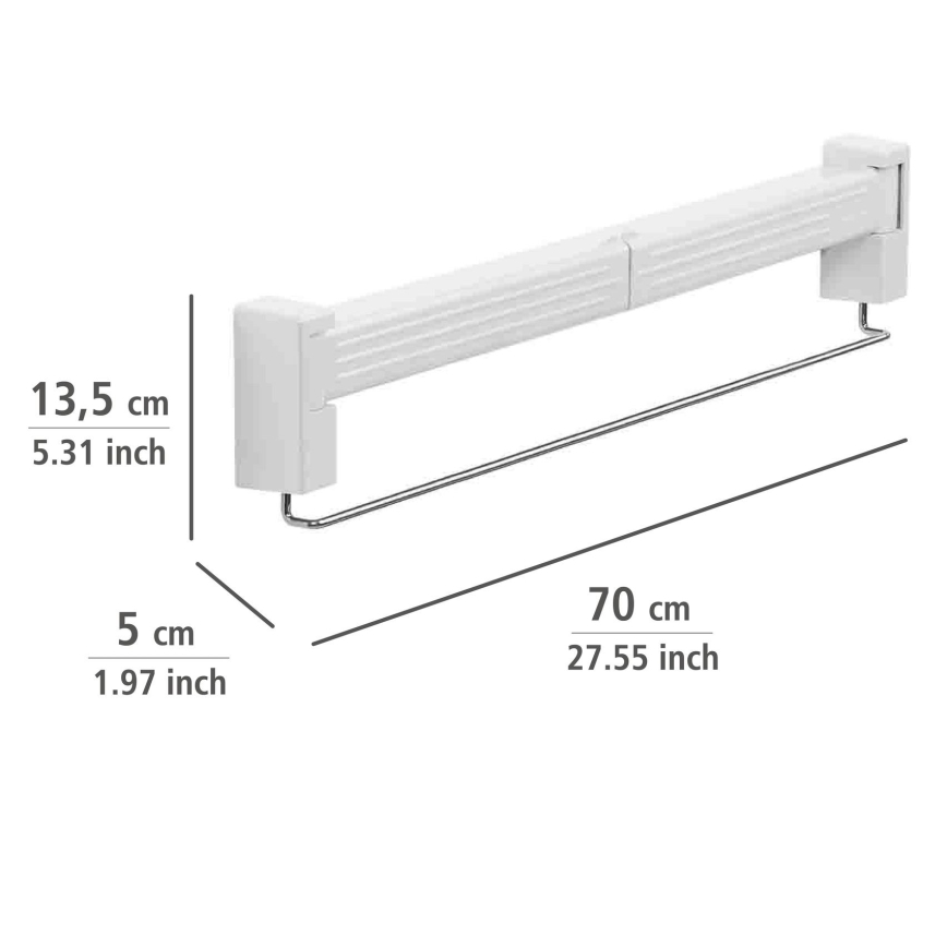 WENKO 3770013100 - Stalak za sušenje veša BUTTERFLY 70x13,5 cm srebrna/bela