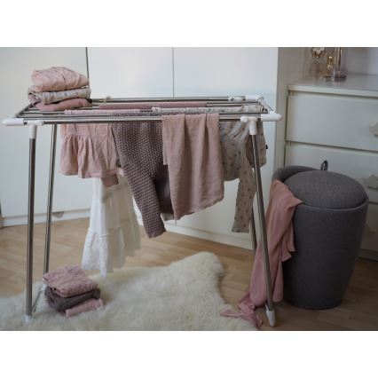 WENKO 3774020100 - Sušilo za veš PROFI SINGLE 87x79 cm nerđajući čelik/srebrna/bela