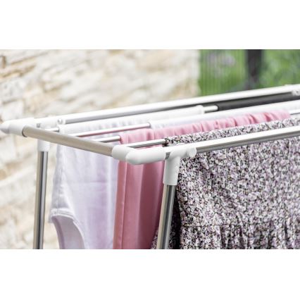 WENKO 3774020100 - Sušilo za veš PROFI SINGLE 87x79 cm nerđajući čelik/srebrna/bela
