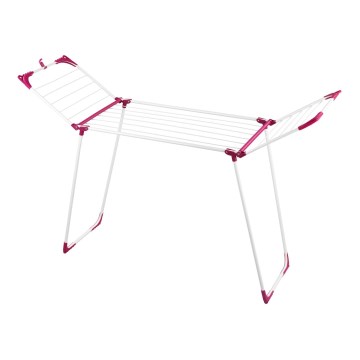 WENKO 3774021100 - Stalak za sušenje veša SUMMER DRY 153x76 cm bela/roze