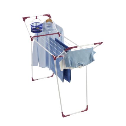 WENKO 3774021100 - Stalak za sušenje veša SUMMER DRY 153x76 cm bela/roze