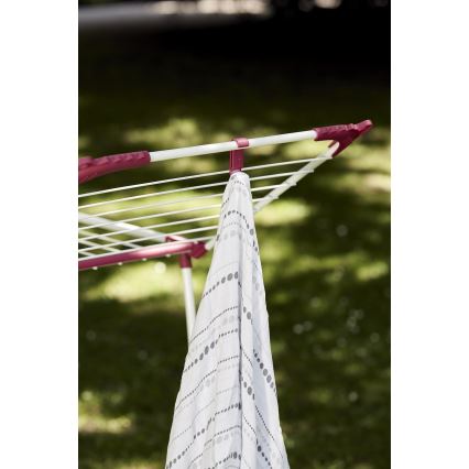 WENKO 3774021100 - Stalak za sušenje veša SUMMER DRY 153x76 cm bela/roze