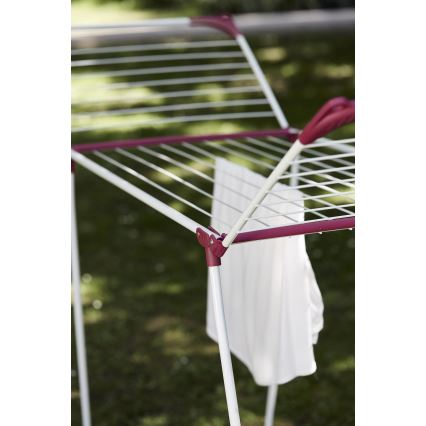 WENKO 3774021100 - Stalak za sušenje veša SUMMER DRY 153x76 cm bela/roze