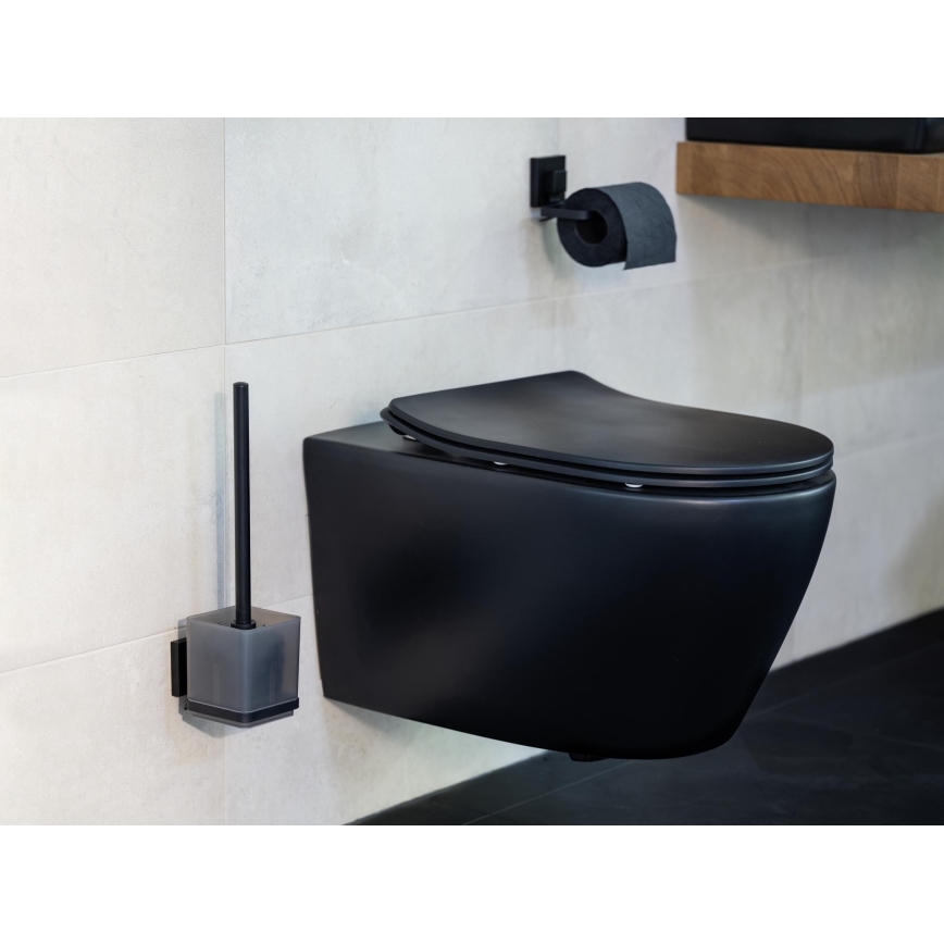 WENKO 71447800 - Držač toaletnog papira VACUUM-LOC QUADRO ED 14x11 cm crna