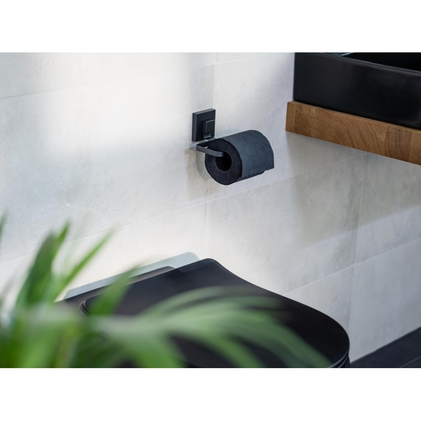 WENKO 71447800 - Držač toaletnog papira VACUUM-LOC QUADRO ED 14x11 cm crna