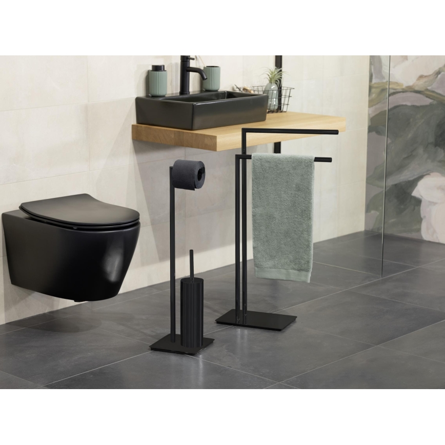 WENKO 71556800 - Set za WC RECCO 20x71,5 cm crna