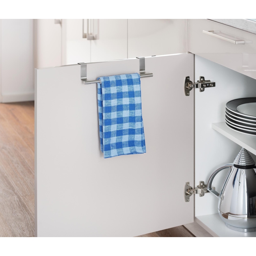 WENKO 79173100 - Držač peškira TELESCOPE 7x6 cm nerđajući čelik/srebrna/crna