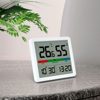 Winner Group - Digitalni termometar sa LCD displejom i higrometrom 2xCR2032 bela