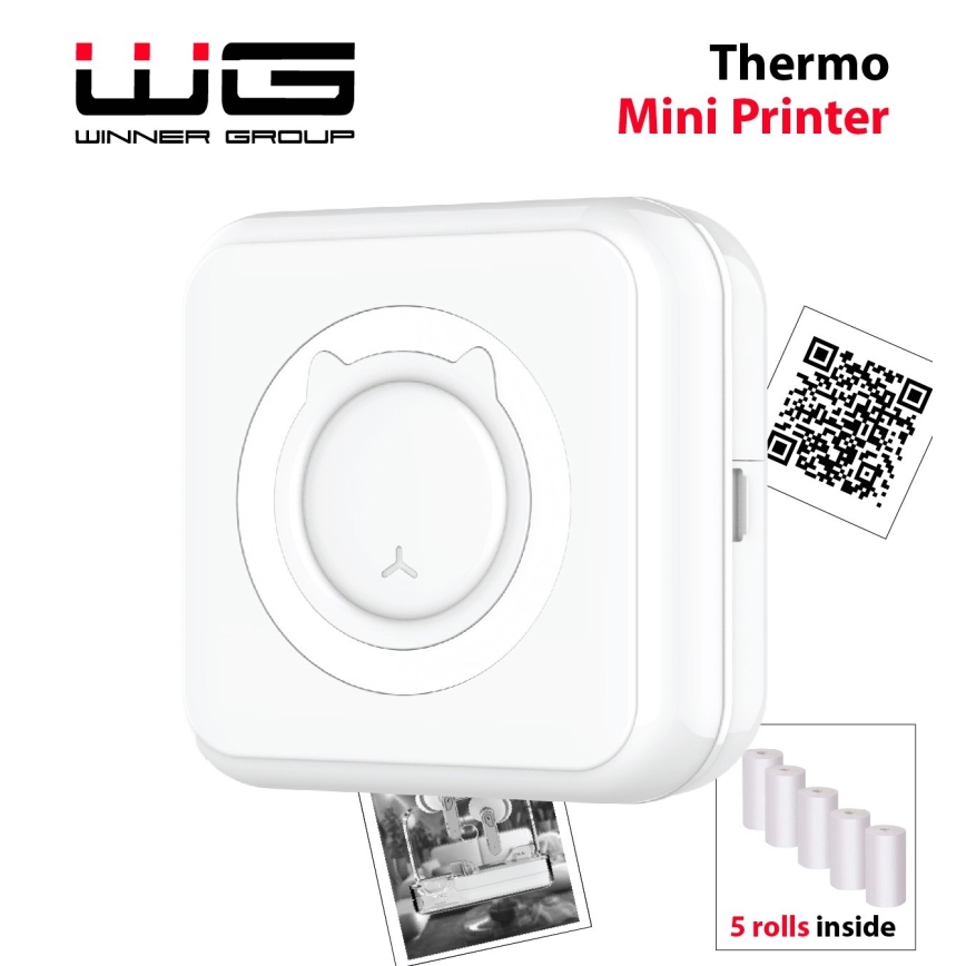 Winner Group - Mini termalni štampač 800 mAh bela