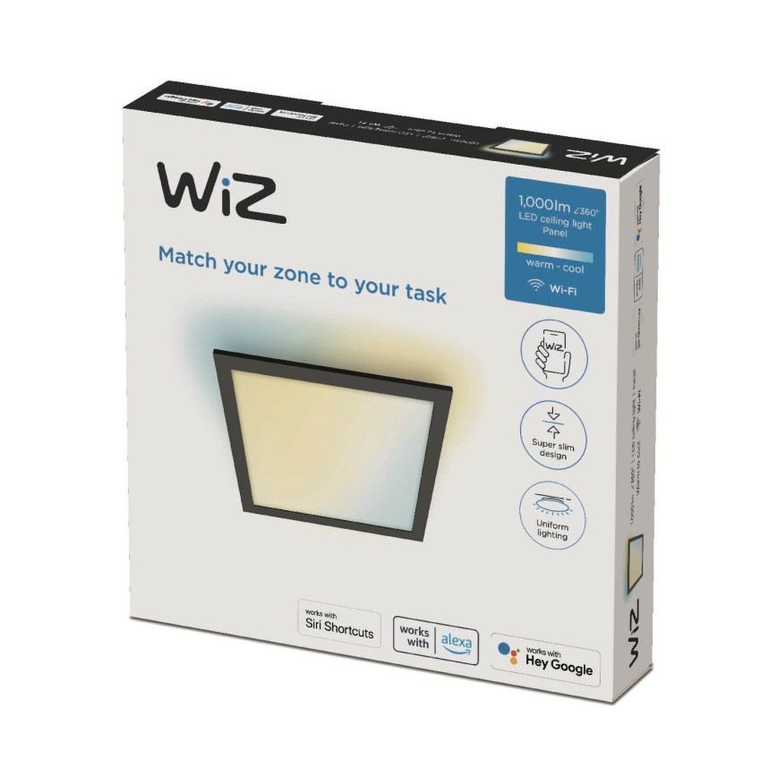 WiZ - LED prigušiva stropna lampa SUPERSLIM LED/12W/230V 2700-6500K Wi-Fi crna