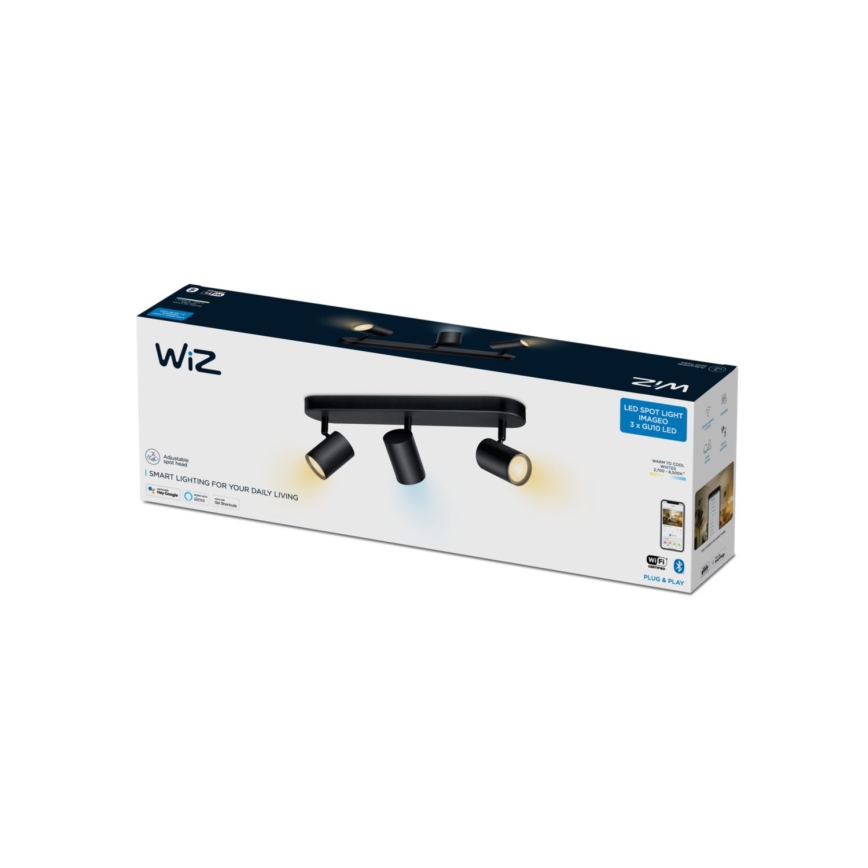 WiZ - LED prigušiva reflektorska svetiljka IMAGEO 3xGU10/4,9W/230V 2700-6500K Wi-Fi CRI 90 crna