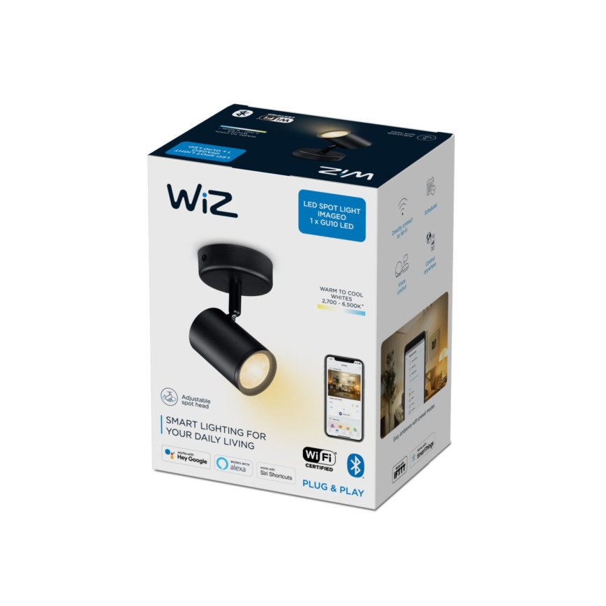 WiZ - LED prigušiva spot svetiljka IMAGEO 1xGU10/4,9W/230V 2700-6500K CRI 90 Wi-Fi crna