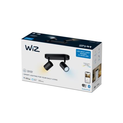 WiZ - LED prigušiva spot svetiljka IMAGEO 2xGU10/4,9W/230V 2700-6500K Wi-Fi CRI 90 crna