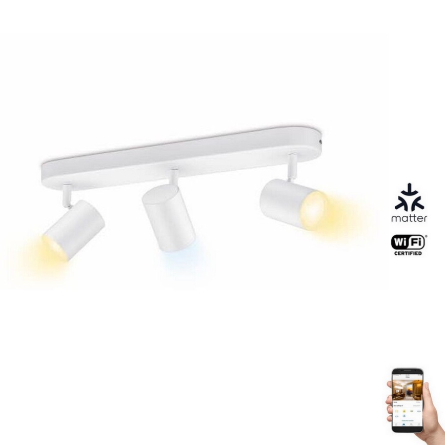 WiZ - LED prigušiva spot svetiljka IMAGEO 3xGU10/4,9W/230V 2700-6500K Wi-Fi CRI 90 bela