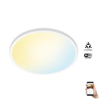 WiZ - LED prigušiva stropna svetiljka SUPERSLIM LED/22W/230V 2700-6500K Wi-Fi bela