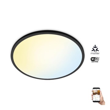 WiZ - LED prigušiva stropna svetiljka SUPERSLIM LED/32W/230V 2700-6500K Wi-Fi crna