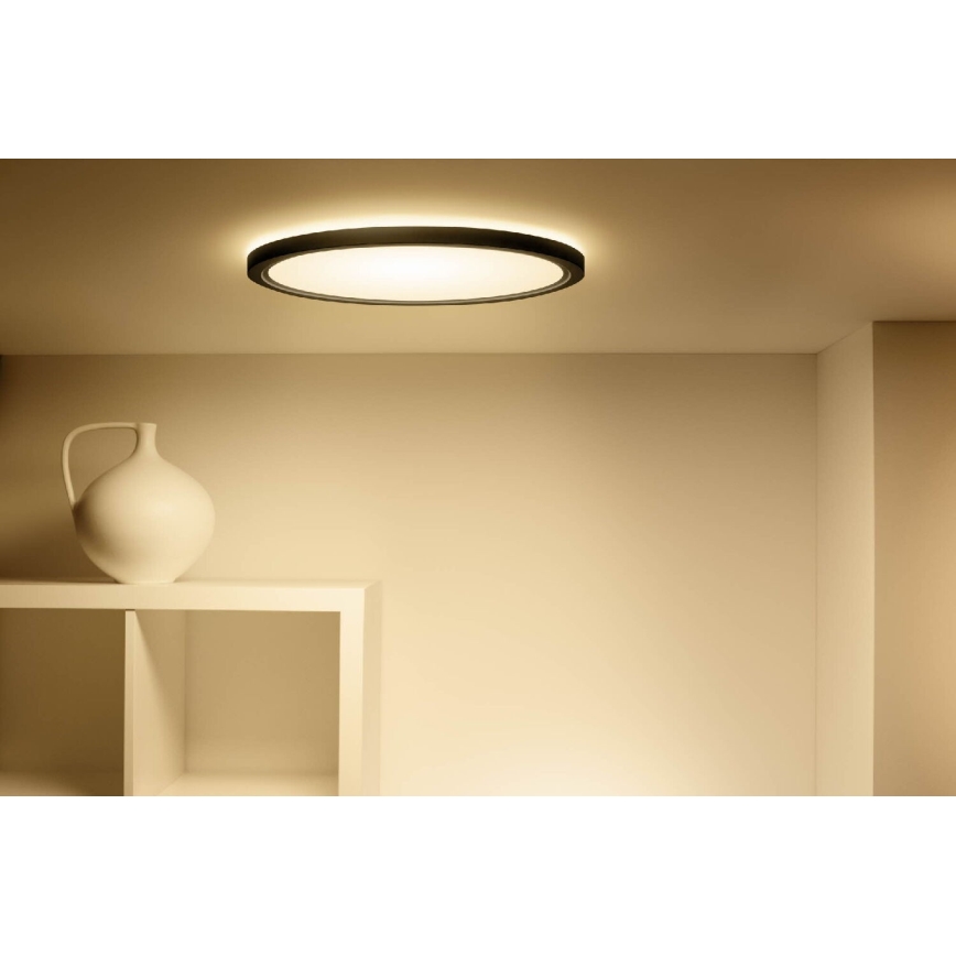 WiZ - LED RGB prigušiva plafonska svetiljka SUPERSLIM LED/22W/230V 2700-6500K Wi-Fi crna