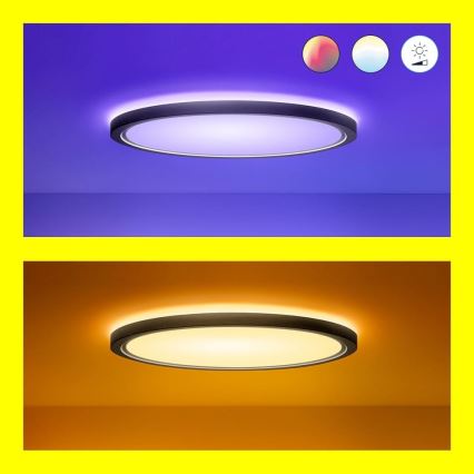 WiZ - LED RGB prigušiva plafonska svetiljka SUPERSLIM LED/22W/230V 2700-6500K Wi-Fi crna
