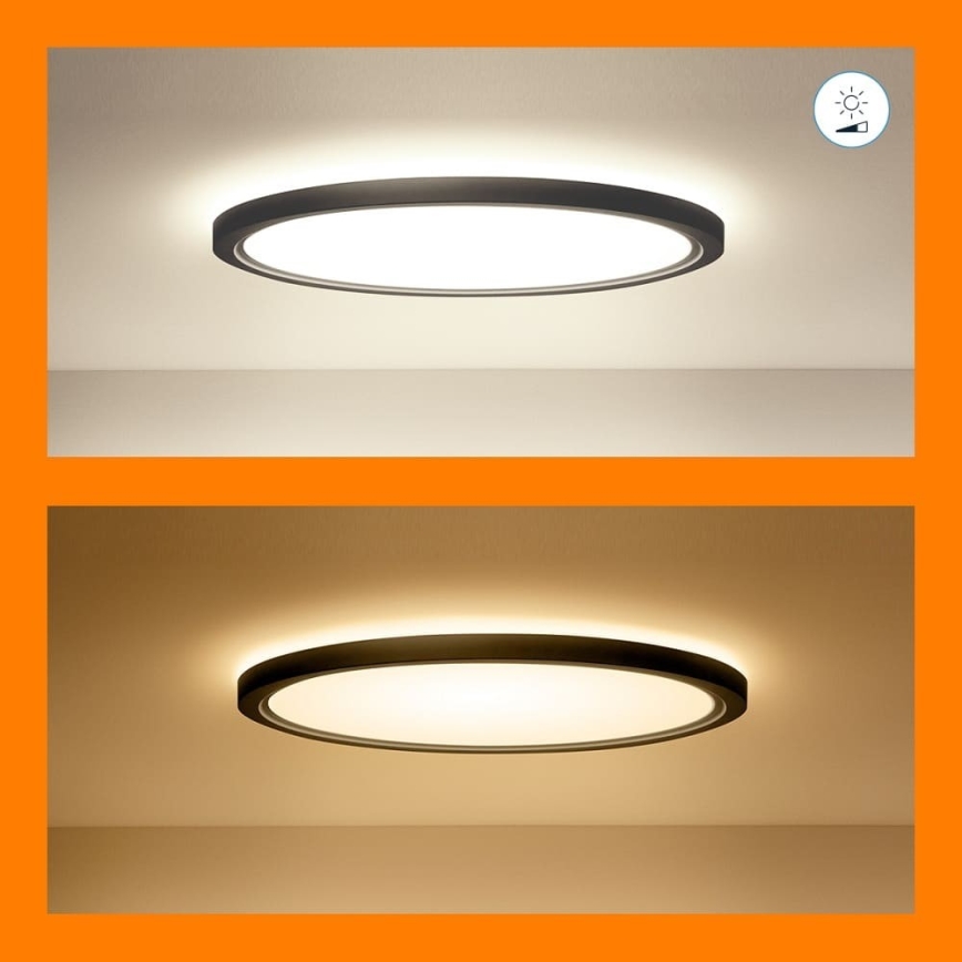 WiZ - LED RGB prigušiva plafonska svetiljka SUPERSLIM LED/22W/230V 2700-6500K Wi-Fi crna