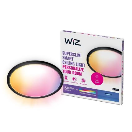 WiZ - LED RGB prigušiva plafonska svetiljka SUPERSLIM LED/22W/230V 2700-6500K Wi-Fi crna