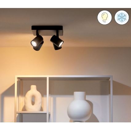 WiZ - LED RGBW prigušiva ugradna spot svetiljka IMAGEO 4xGU10/4,9W/230V 2200-6500K Wi-Fi CRI 90 crna