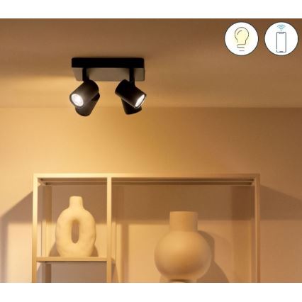 WiZ - LED RGBW prigušiva ugradna spot svetiljka IMAGEO 4xGU10/4,9W/230V 2200-6500K Wi-Fi CRI 90 crna