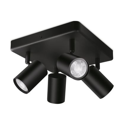 WiZ - LED RGBW prigušiva ugradna spot svetiljka IMAGEO 4xGU10/4,9W/230V 2200-6500K Wi-Fi CRI 90 crna