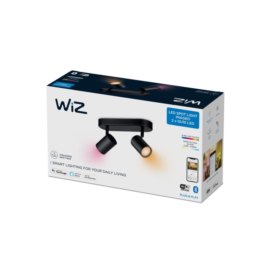 WiZ - LED RGBW prigušiva spot svetiljka IMAGEO 2xGU10/4,9W/230V 2200-6500K Wi-Fi CRI 90 crna