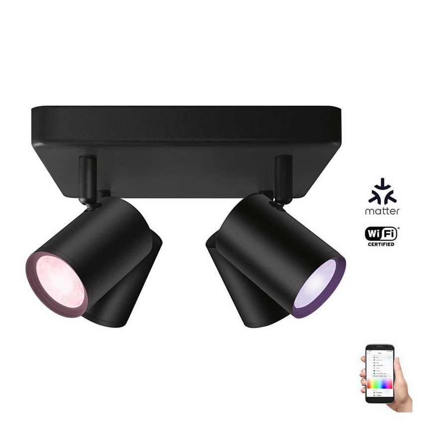 WiZ - LED RGBW prigušiva ugradna spot svetiljka IMAGEO 4xGU10/4,9W/230V 2200-6500K Wi-Fi CRI 90 crna