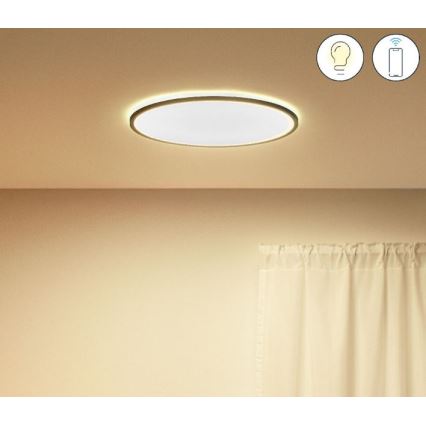 WiZ - LED prigušiva stropna svetiljka SUPERSLIM LED/22W/230V 2700-6500K Wi-Fi crna
