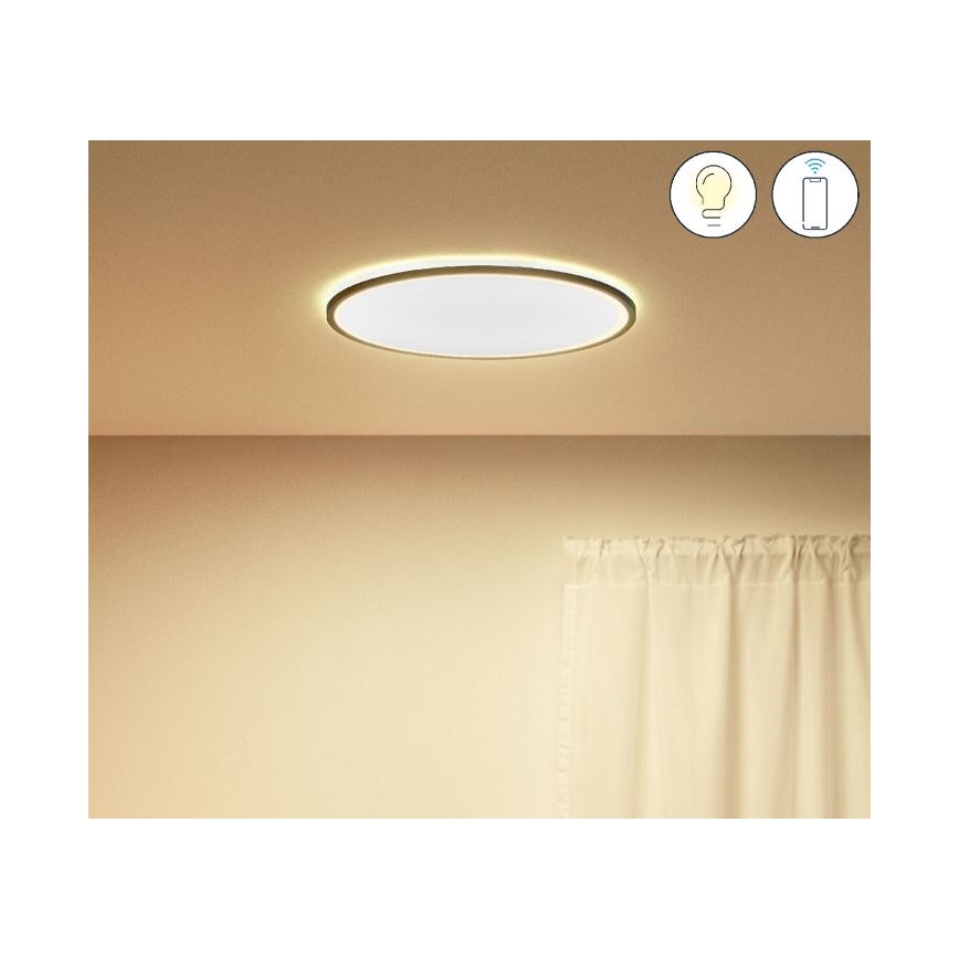 WiZ - LED prigušiva stropna svetiljka SUPERSLIM LED/22W/230V 2700-6500K Wi-Fi crna