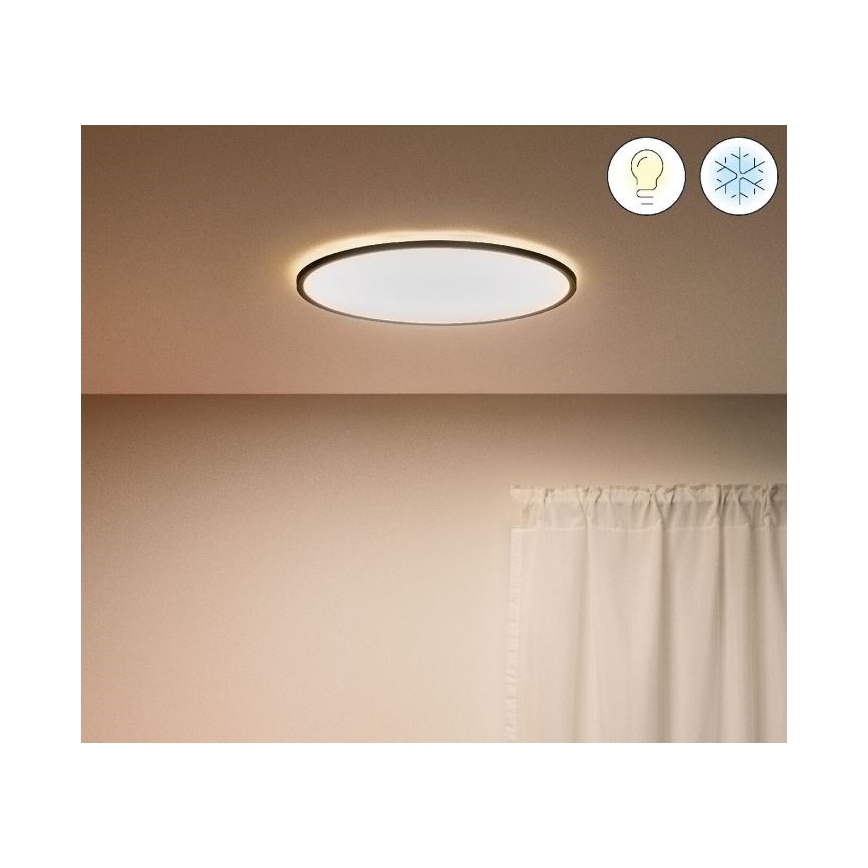 WiZ - LED prigušiva stropna svetiljka SUPERSLIM LED/22W/230V 2700-6500K Wi-Fi crna