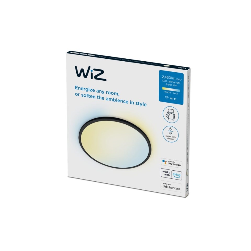 WiZ - LED prigušiva stropna svetiljka SUPERSLIM LED/22W/230V 2700-6500K Wi-Fi crna